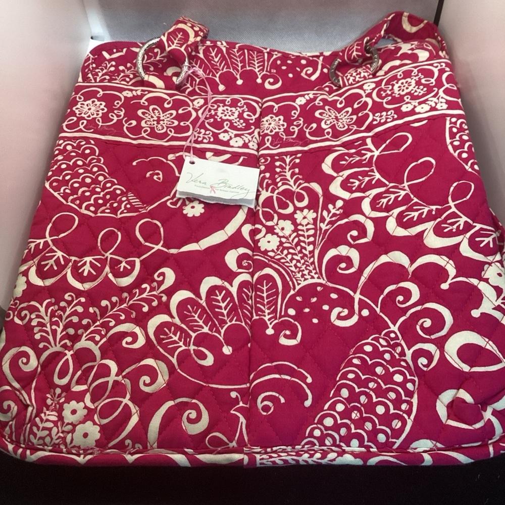 Vera Bradley Quilted Twirly Bird Pink Perfect Pocket Tote